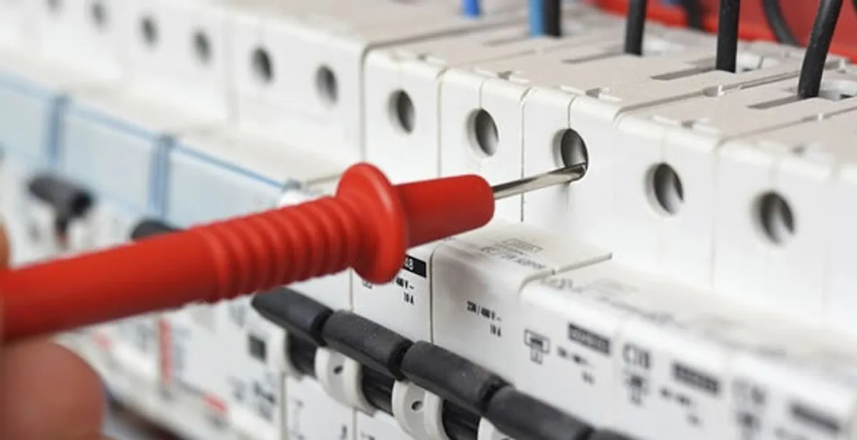 Electrical contractor testing circuit breakers during electrical repair in Spring Valley, CA